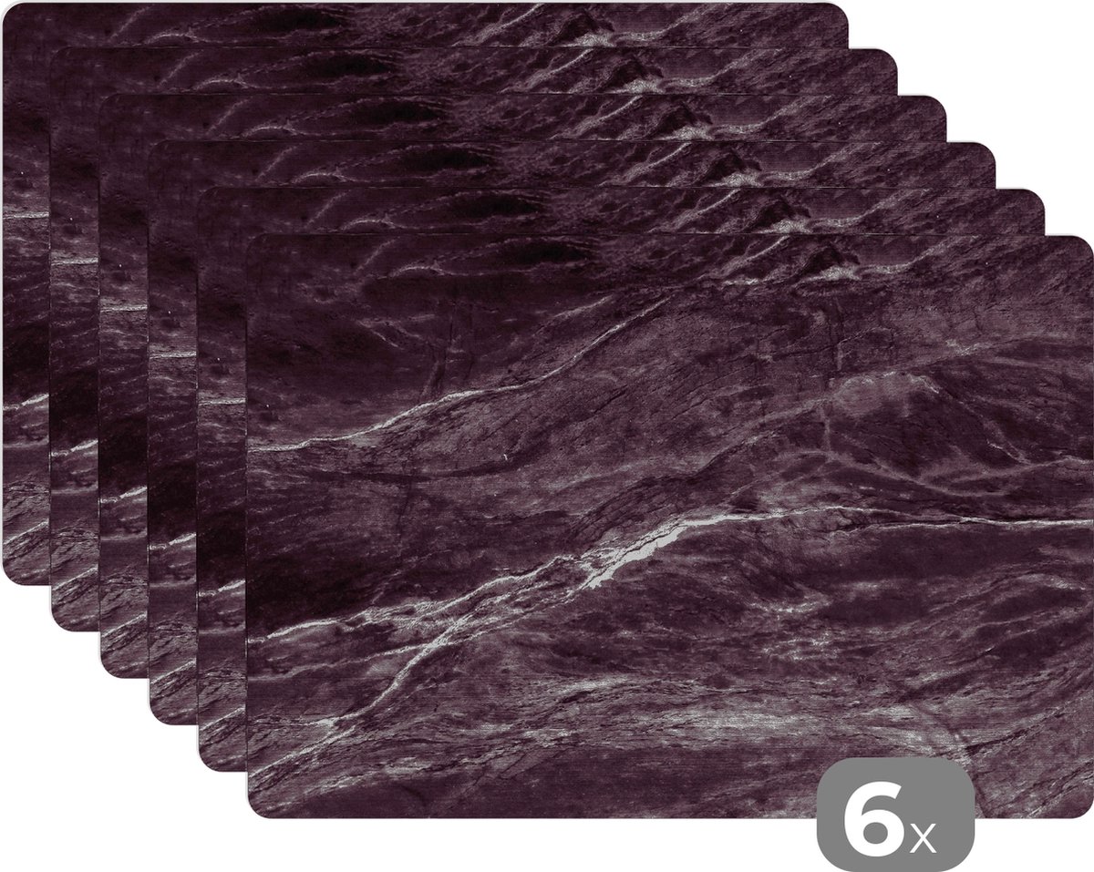 Placemats Zwart Luxe Stenen Marmer Placemat Onderleggers