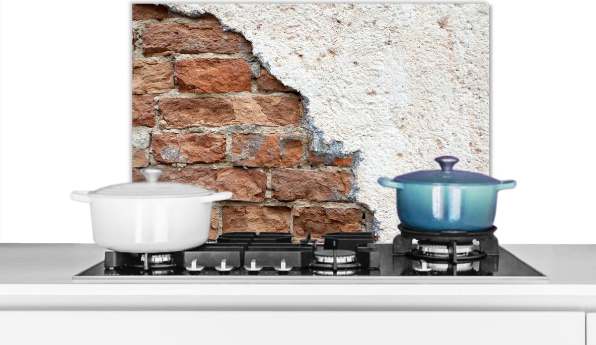 Spatscherm - Spatwand- Baksteen - Muur - Gips - Keuken achterwand - 60x40 cm