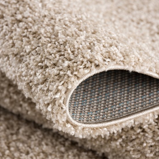 Tapis Impression Shaggy Beige à poils longs - 140x200CM