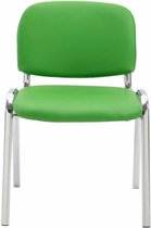 CLP Ken Set van 4 stoelen - Met Chroom - Kunstleer groen