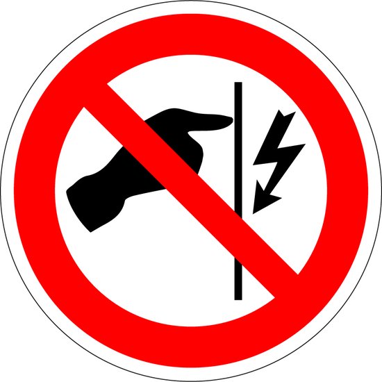 Niet aanraken sticker - ISO 7010 - P010 50 mm - 10 stuks per kaart