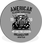 Wall Circle - Wall Circle - Mancave - Car - Armes - Amérique - Vintage - Aluminium - Dibond - ⌀ 60 cm - Intérieur et Extérieur
