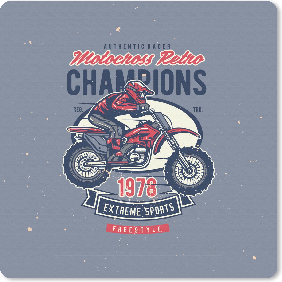 Muismat 30x30 cm - Mousepad Mancave - Sport - Motorcross - Retro - Muismatten