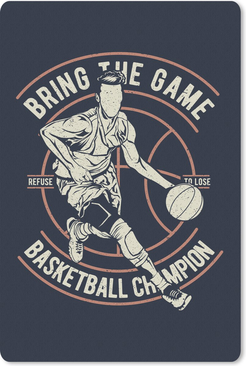 Muismat 18x27 cm - Mousepad Basketbal - Bal - Vintage - Muismatten