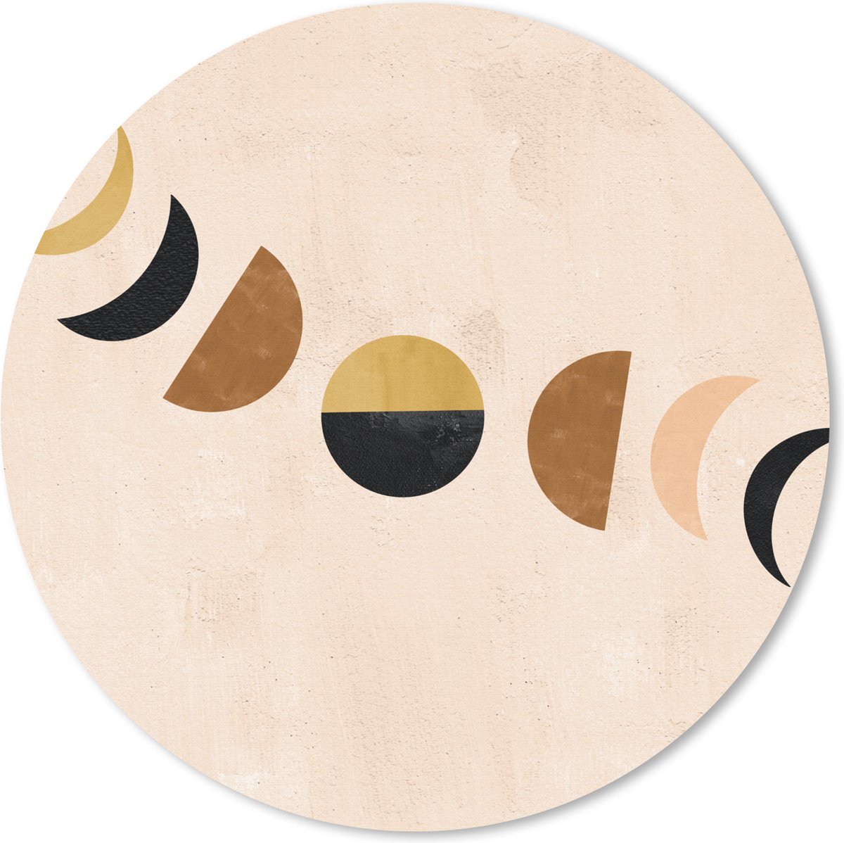 Muismat rond 30x30 cm - Mousepad Maan - Boho - Pastel - Ruimte - Ronde muismatten
