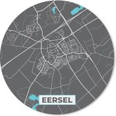 Muismat - Mousepad - Rond - Plattegrond - Eersel - Kaart - Stadskaart - 20x20 cm - Ronde muismat