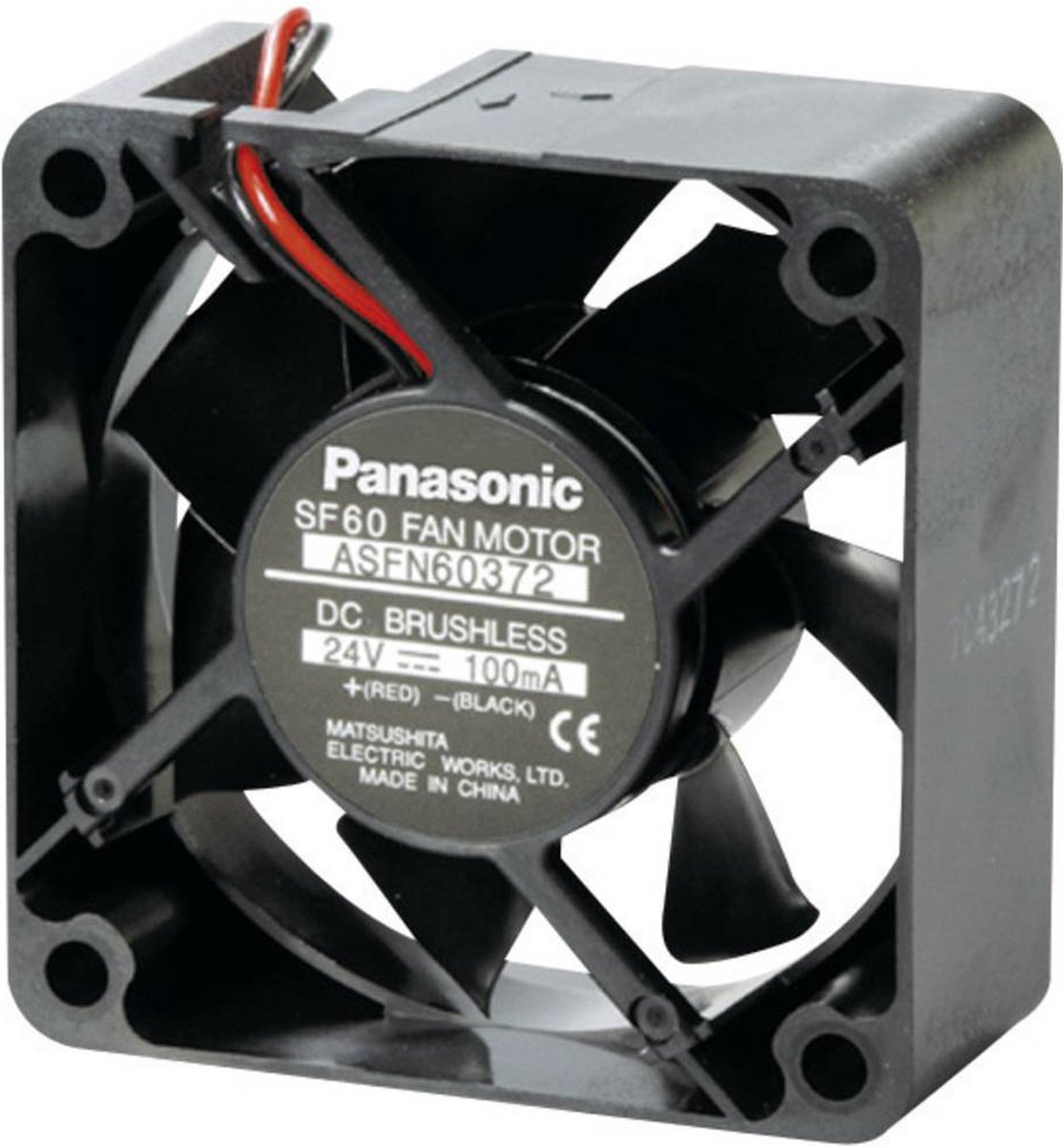 Panasonic ASFN64372 Axiaalventilator 24 V/DC 22.2 m³/h (l x b x h) 60 x 60 x 25 mm
