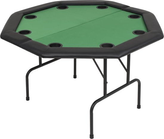 Thumbnail van een extra afbeelding van het spel VidaLife Pokertafel voor 8 spelers achthoekig 2-voudig inklapbaar groen