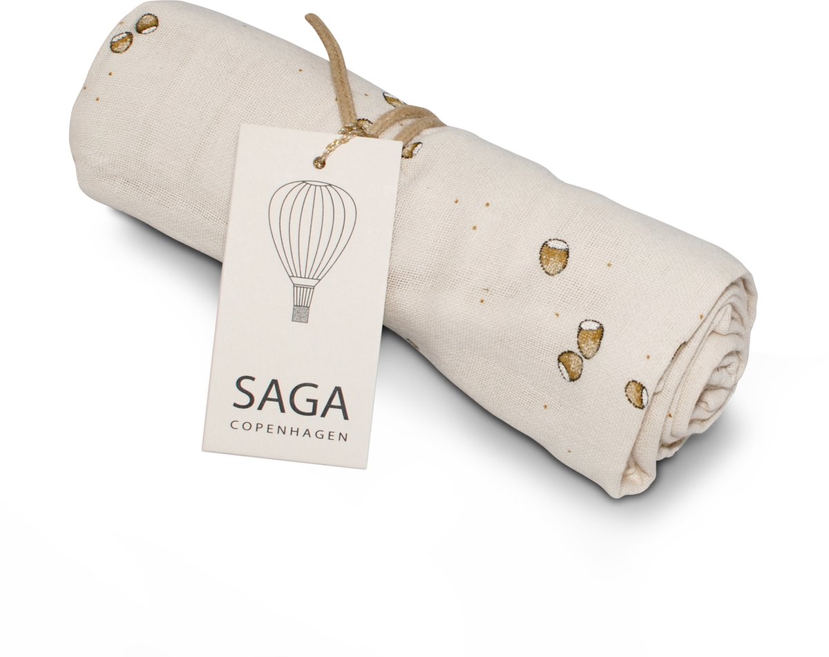 Goedkoopste Saga Copenhagen | Hydrofiele doek / luier | 70 x 70 cm | 100 bio katoen | Hazelnuts