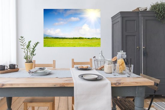 Poster La Prairie en été 120x80 cm - Tirage photo sur Poster (décoration murale salon / chambre)