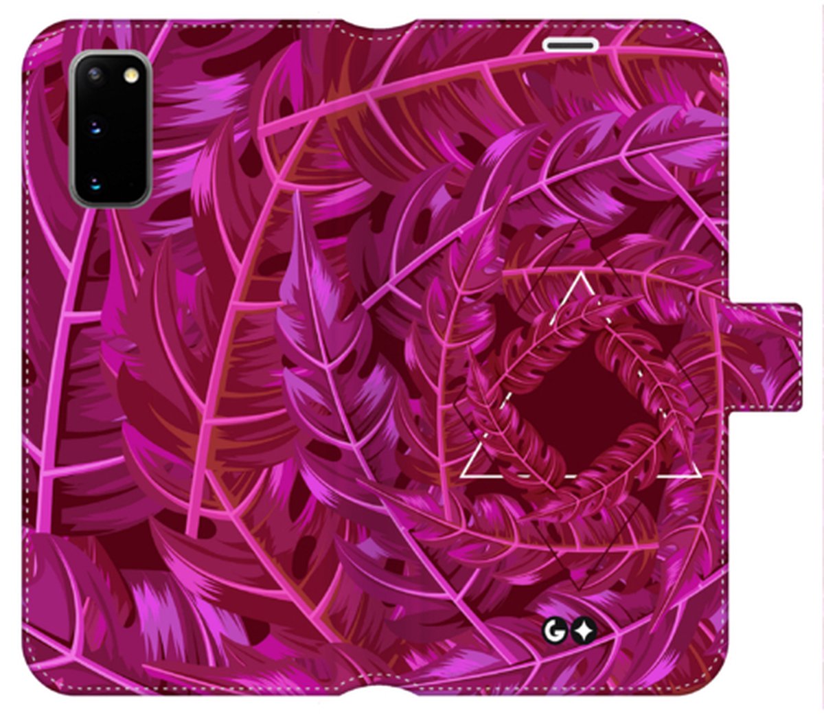 Telefoonhoesje geschikt voor Samsung Galaxy S20 - Portemonneehoesje - met pasjeshouder en magneetsluiting - Natuurcollectie - Jungle Elegance - Roze