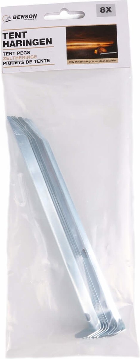 Benson Grondpen/tentharing - 8x - zilver - staal - 17 cm - Rotspen - Spijkerharing van Benson — afbeelding 5