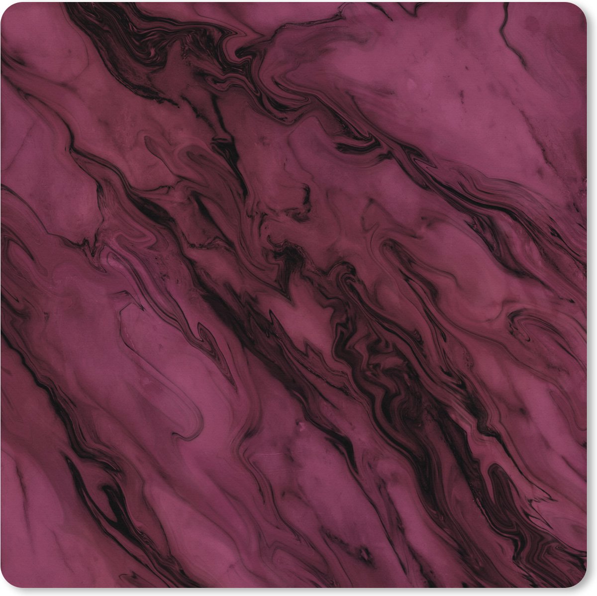 Muismat XXL 40x40 cm - Bureau onderlegger - Bureau mat Marmer - Roze - Zwart - Bureaumat - Gaming mousepad xl - Bureaulegger groot - Computer deskmat