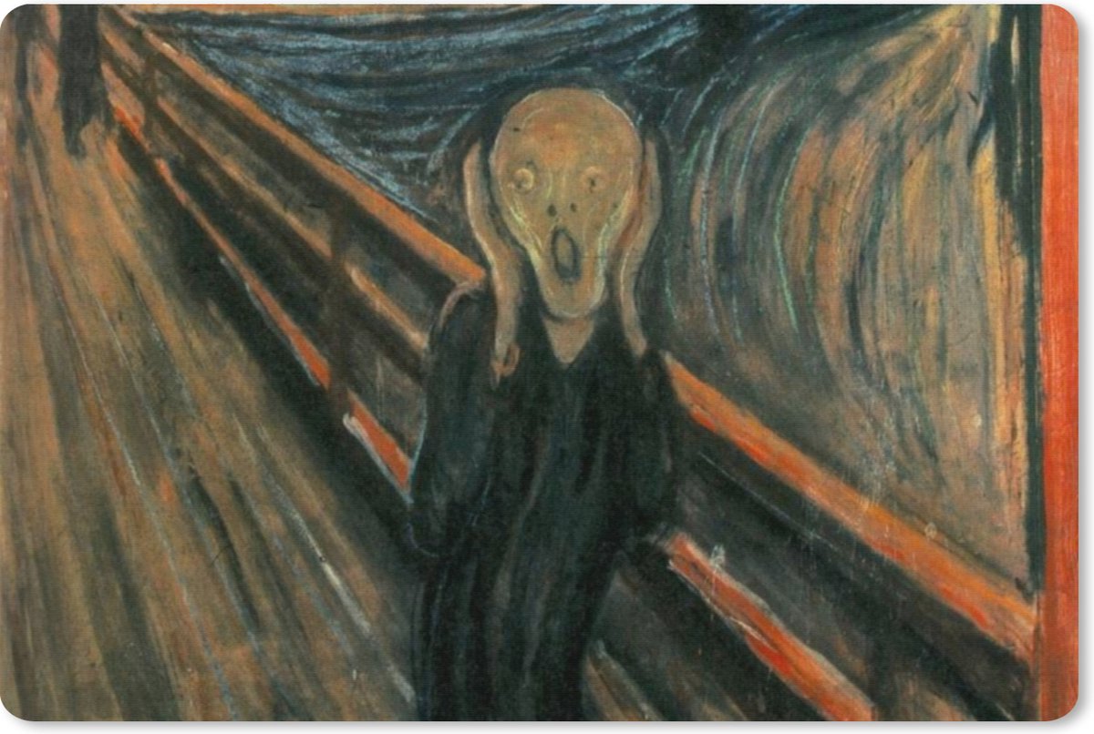 Muismat XXL 120x80 cm - Bureau onderlegger - Bureau mat De schreeuw - Edvard Munch - Bureaumat - Gaming mousepad xl - Bureaulegger groot - Computer deskmat