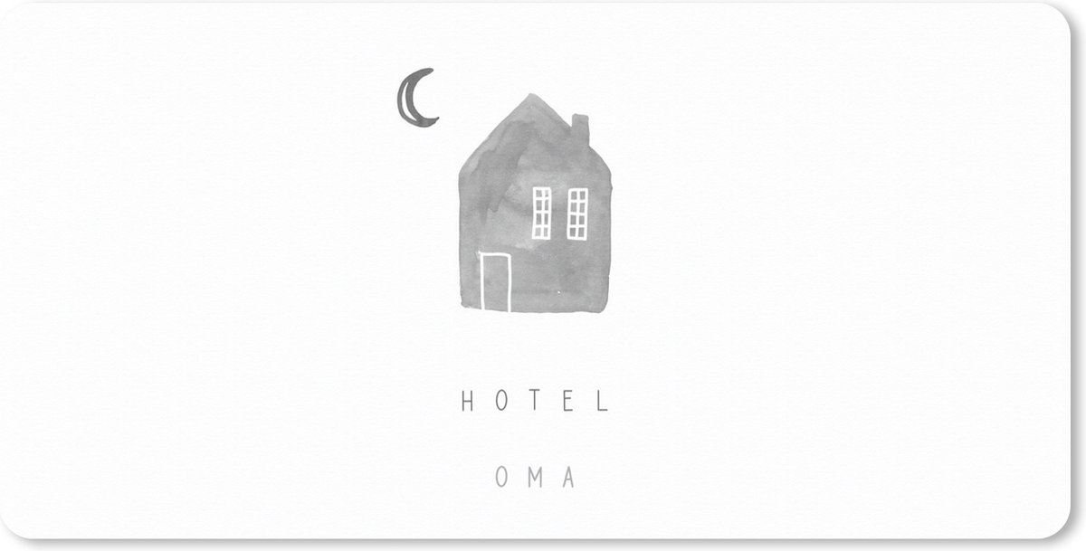 Muismat XXL 120x60 cm - Bureau onderlegger - Bureau mat Spreuken - Quotes Hotel Oma - Grootouders - Moederdag cadeautje - zwart wit - Bureaumat - Gaming mousepad xl - Bureaulegger groot - Computer deskmat