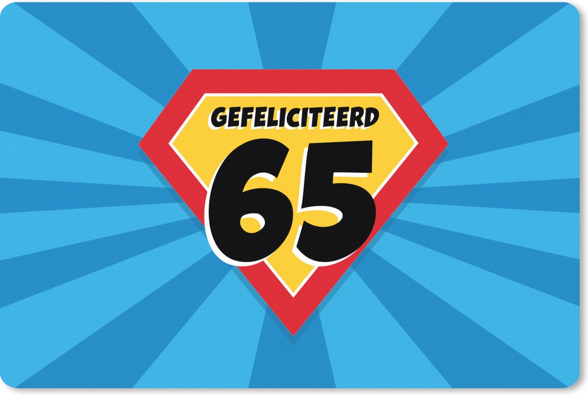 Muismat XXL 90x60 cm - Bureau onderlegger - Bureau mat Jubileum - Superheld - Feest - Bureaumat - Gaming mousepad xl - Bureaulegger groot - Computer deskmat