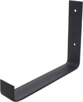 Maison DAM - 1x Industriële plankdrager L vorm up 20cm - Per stuk - Ambachtelijk - Muurbeugel - Mat zwart - Metaal