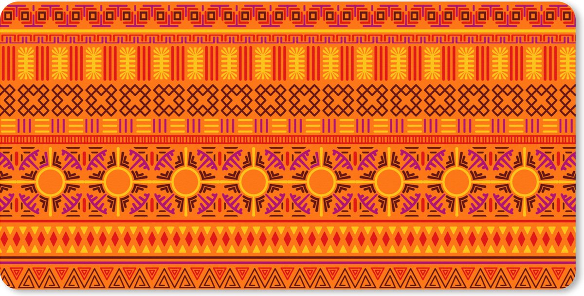 Muismat XXL 80x40 cm - Bureau onderlegger - Bureau mat Patronen - Oranje - Zon - Bureaumat - Gaming mousepad xl - Bureaulegger groot - Computer deskmat