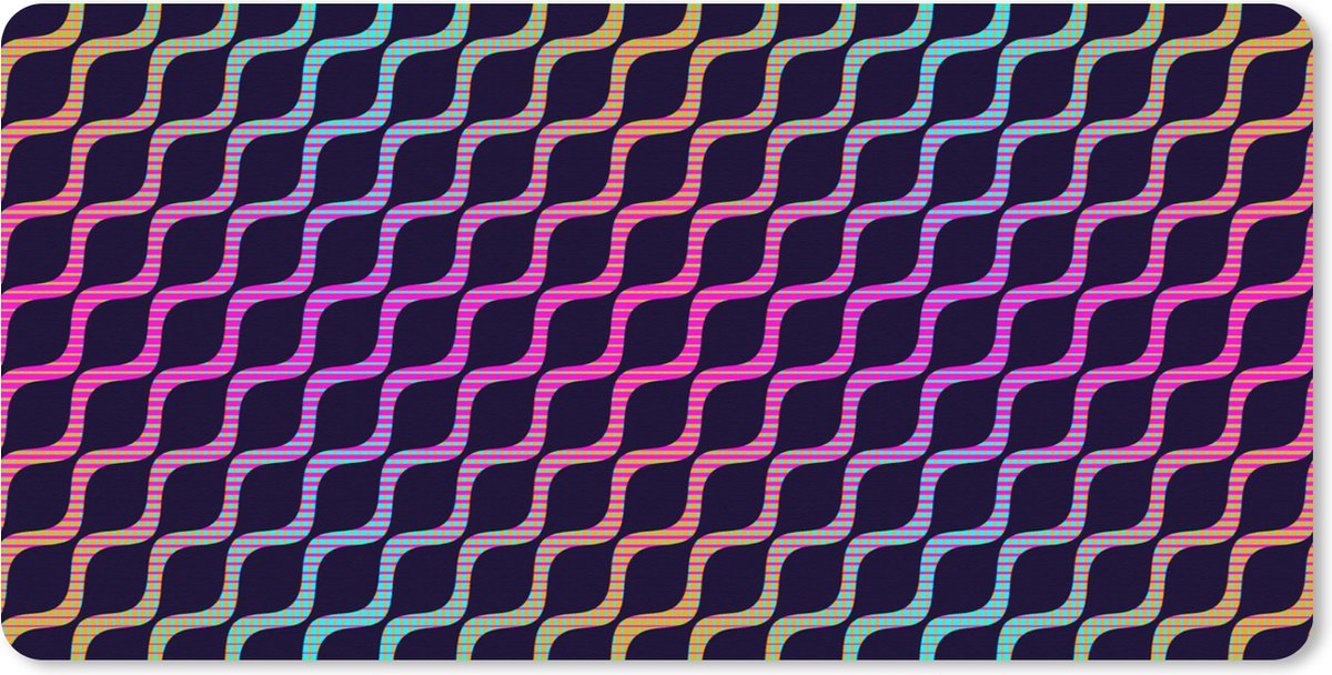 Muismat XXL 80x40 cm - Bureau onderlegger - Bureau mat Design - Abstract - Neon - Bureaumat - Gaming mousepad xl - Bureaulegger groot - Computer deskmat
