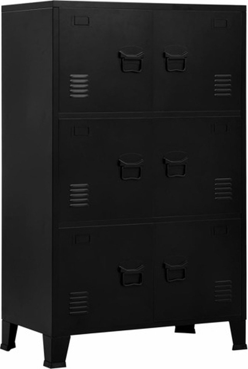 vidaXL - Opbergkast - industrieel - 75x40x120 - cm - staal - zwart