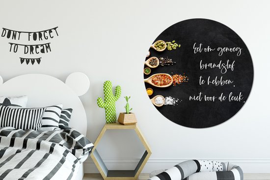 Wall Circle - Wall Circle Indoor - Proverbes - Cuisine - Citations - Manger pour avoir assez de carburant - Nourriture - ⌀ 140 cm - Décoration murale - Peintures Ronds