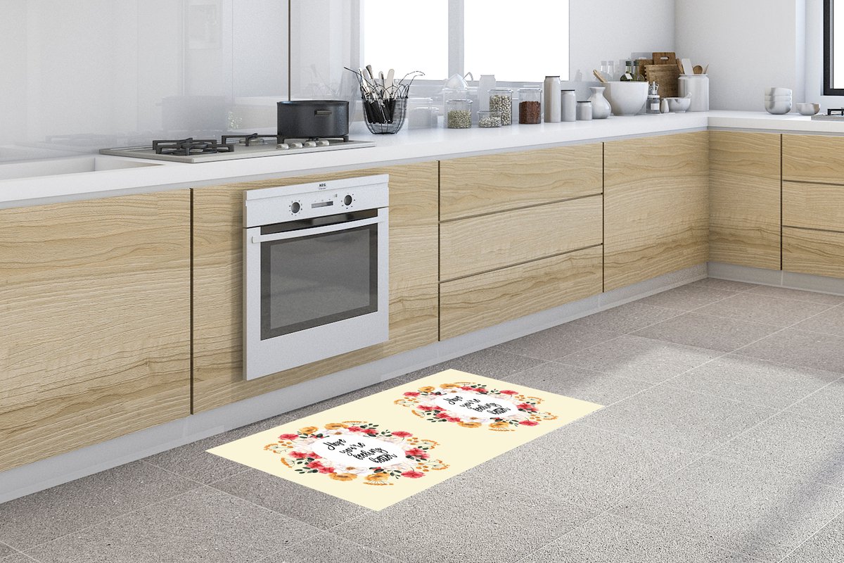 KitchenYeah Keukenloper - Loper keuken - Beterschap - Spreuken - Planten - Hope - Keukenloper vinyl Multicolor
