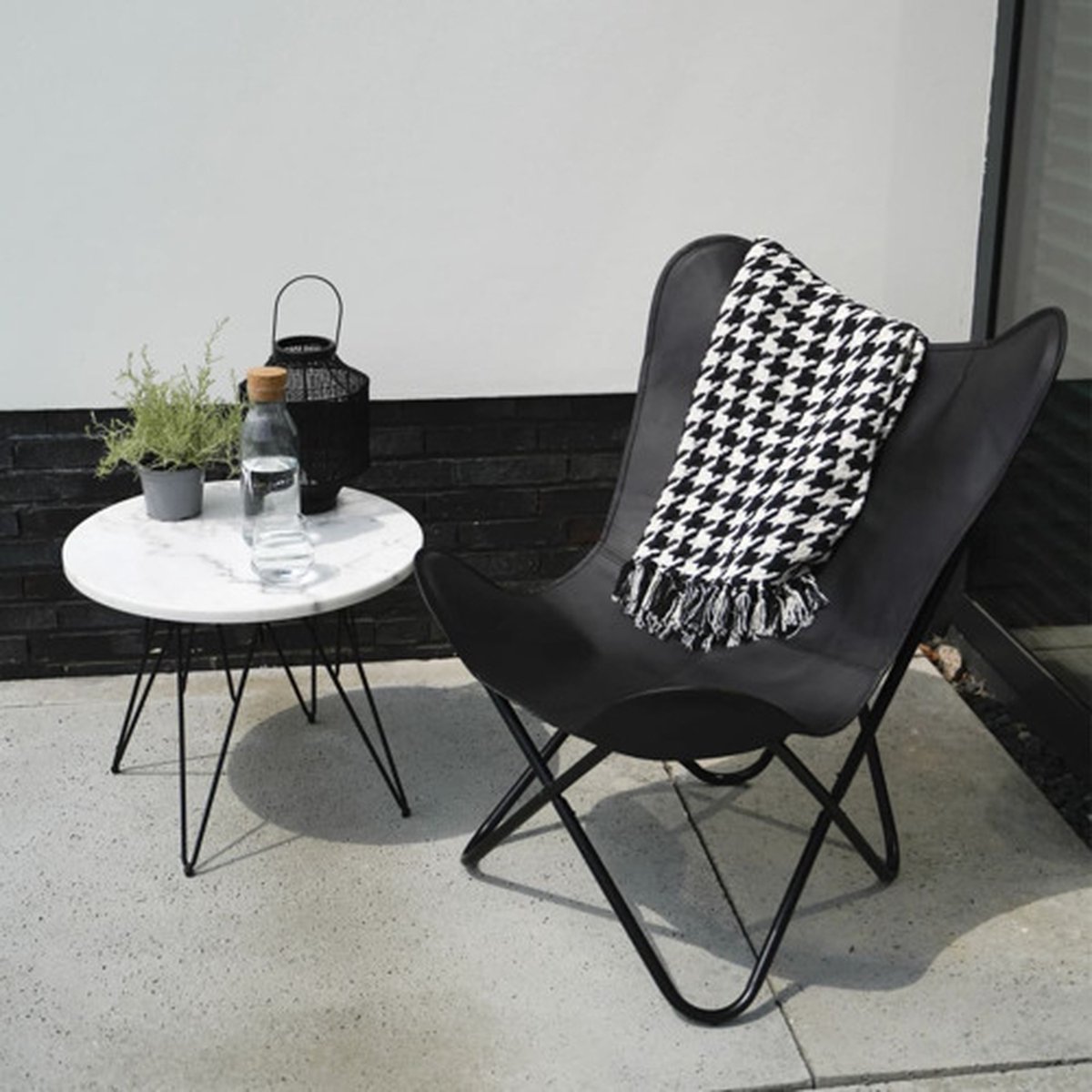 Lesli Living Fauteuil papillon Buffalo 75x75x87 cm noir