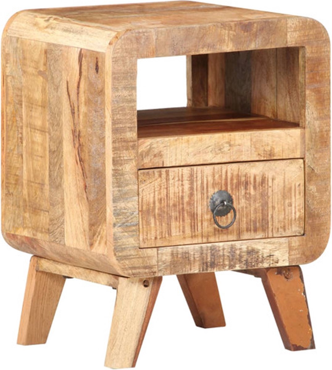 vidaXL Nachtkastje - 30x30x41 - cm - ruw - mangohout Bruin