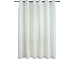 vidaXL - Gordijn - verduisterend - met - ringen - 290x245 - cm - fluweel - crème
