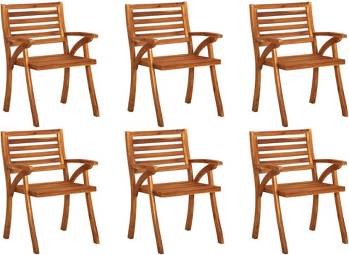 vidaXL - Tuinstoelen - 6 - st - massief - acaciahout