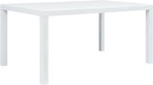 vidaXL Table de jardin 150x90x72 cm plastique aspect rotin blanc