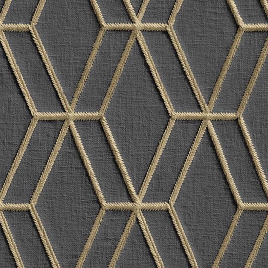 DUTCH WALLCOVERINGS Behang Hexagonal zwart en goudkleurig | bol.com