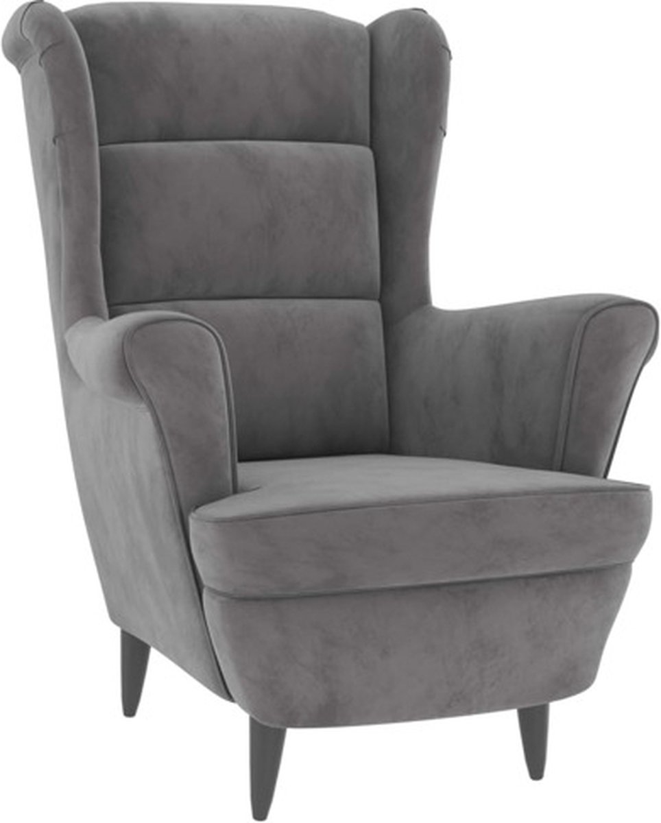 vidaXL Fauteuil - fluweel - lichtgrijs