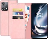 OnePlus Nord CE 2 Lite 5G Bookcase hoesje - Just in Case - Effen Roze - Kunstleer