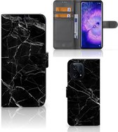 Telefoonhoesje OPPO Find X5 Wallet Book Case Vaderdag Cadeau Marmer Zwart