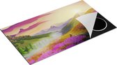 Chefcare Inductie Beschermer Lavendel Bloemen in de Bergen - Abstract - 90x50 cm - Afdekplaat Inductie - Kookplaat Beschermer - Inductie Mat