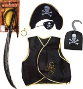 Kinderen speelgoed verkleed feest set in Piraten stijl thema 6-delig - wapens/accessoires