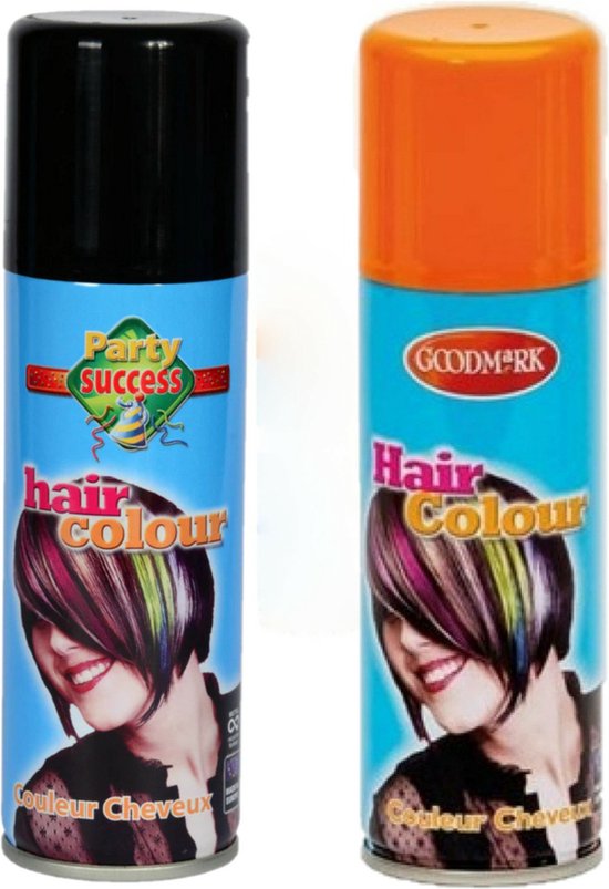 Carnaval Verkleed Feestje Haar Verf spray In De Kleuren Zwart oranje Carnaval Verkleed Feestje Haar Verf spray In De Kleuren Zwart oranje