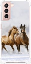 GSM Hoesje Geschikt voor Samsung Galaxy S21 FE Bumper Hoesje met transparante rand Paarden