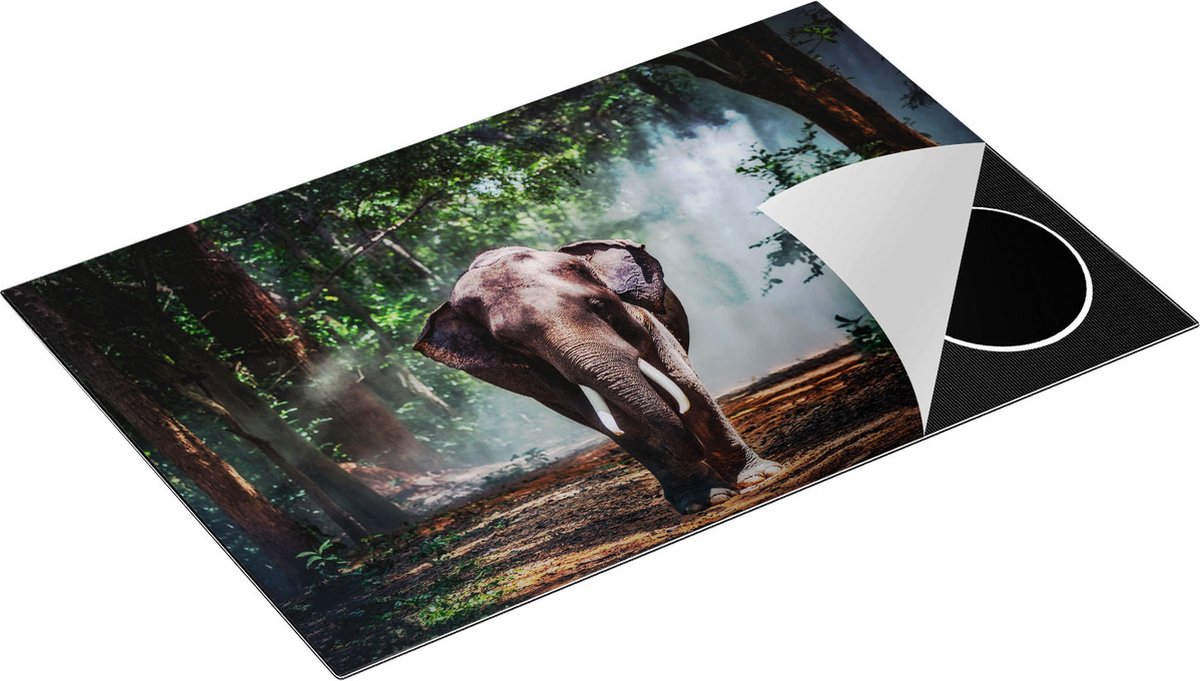 Chefcare Inductie Beschermer Olifant in het Bos - 81,2x52 cm - Afdekplaat Inductie - Kookplaat Beschermer - Inductie Mat