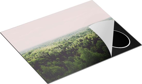 Chefcare Inductie Beschermer Eindeloze Bos met Groene Bomen - 65x55 cm - Afdekplaat Inductie - Kookplaat Beschermer - Inductie Mat