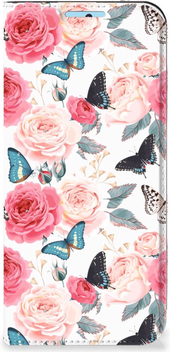 Book Case voor Xiaomi Redmi Note 11/11S Smart Cover Butterfly Roses