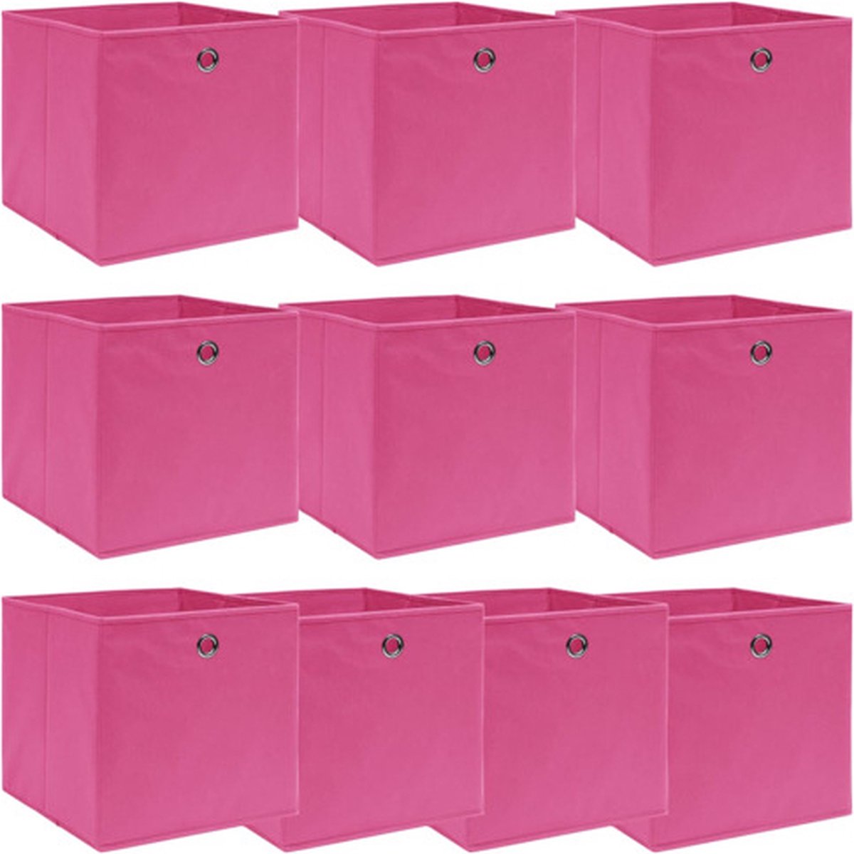 vidaXL - Opbergboxen - 10 - st - 32x32x32 - cm - stof - roze