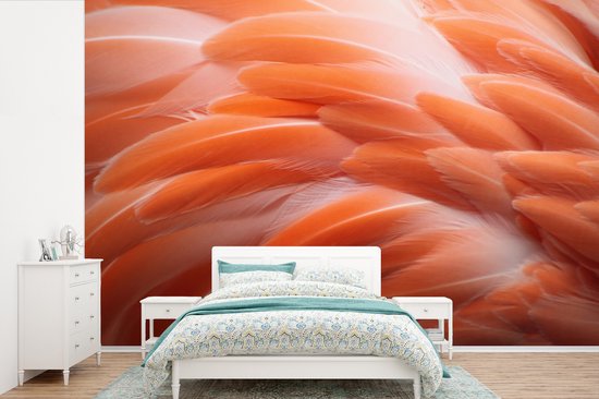 Papier peint Papier peint photo en vinyle - Structure en Ressorts d'un flamant rose largeur 360 cm x hauteur 240 cm - Tirage photo sur papier peint (disponible en 7 tailles)