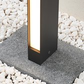 Lucande - LED buitenlamp - 1licht - drukgegoten aluminium, kunststof - H: 60 cm - donkergrijs, wit - Inclusief lichtbron