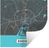Muurstickers - Sticker Folie - Kaart – Plattegrond – Stadskaart – Emden – Duitsland – Blauw - 80x80 cm - Plakfolie - Muurstickers Kinderkamer - Zelfklevend Behang - Zelfklevend behangpapier - Stickerfolie