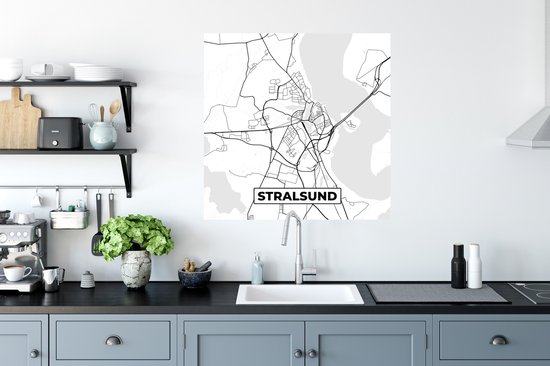 Stickers muraux - Stralsund - Plan de la ville - Carte - Carte - 50x50 cm - Feuille adhésive