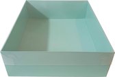 Mint sweetsbox met transparant deksel - 25 x 20 x 7 cm (50 stuks)