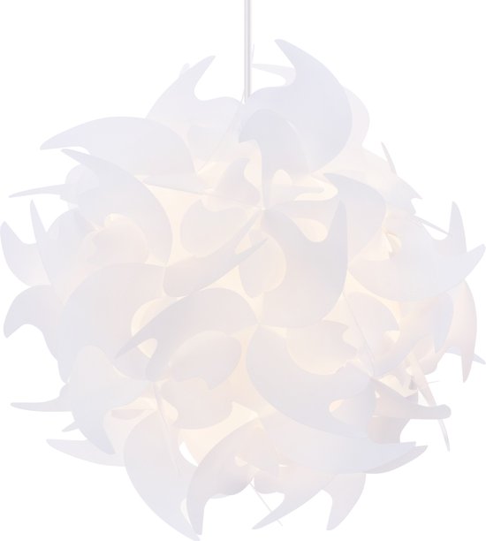 Navaris - Lampe puzzle DIY XL - Avec E27 et fixation au plafond - Diamètre  40 cm - Wit | bol.com