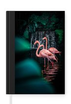 Notitieboek - Schrijfboek - Flamingo - Park - Singapore - Zomer - Notitieboekje klein - A5 formaat - Schrijfblok